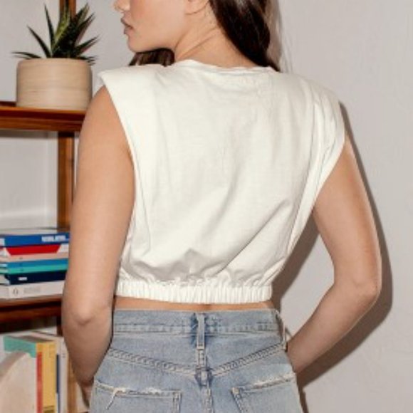 SALE $ NWT Lulu’s Always Choose You White Cropped Muscle Tank Top. XL - Picture 4 of 7